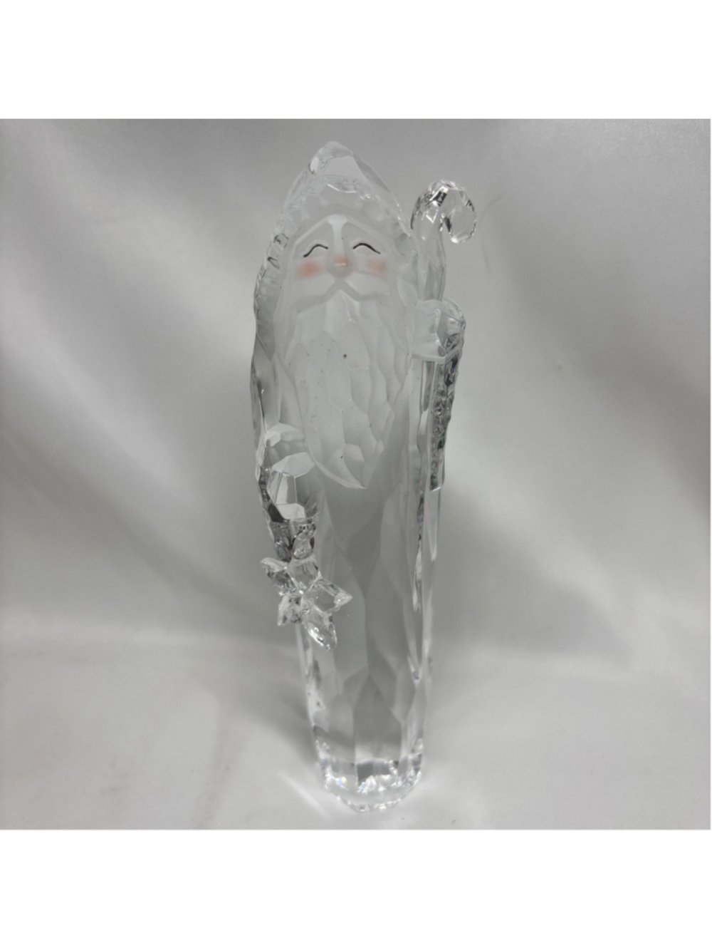 Roman Inc Clear Santa Vintage Look Clear Acrylic Attached Swinging Star 7.5”